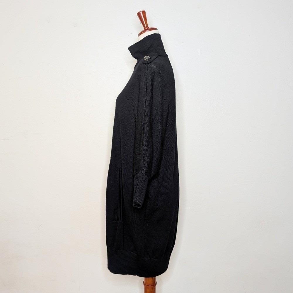 Tory Burch Black Jacinthe Black Wook Turtleneck Sweater Dress Size Medium - Picture 5 of 11
